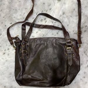 NWOT Vintage addiction brown leather handbag